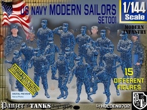 1/144 USN Modern Sailors Set001 in Smooth Fine Detail Plastic