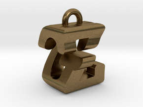 3D-Initial-GZ in Natural Bronze