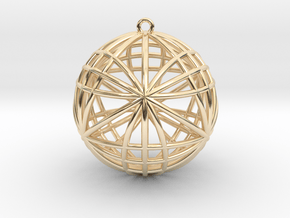 Awesomeness Sphere Pendant 2"  in 14k Gold Plated Brass