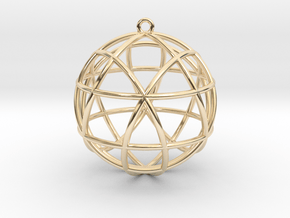 Star Tetrasphere Pendant 1.7"  in 14k Gold Plated Brass