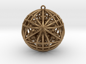 Awesomeness Sphere w/ nested Octuple Dorje Pendant in Natural Brass