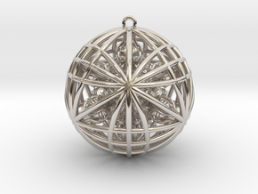 Awesomeness Sphere w/ nested Octuple Dorje Pendant in Rhodium Plated Brass