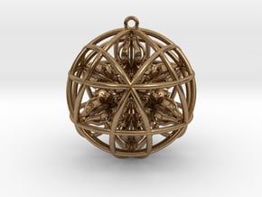 Star Tetrasphere with Nested Octuple Dorje 2"  in Natural Brass