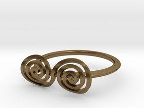 Celtic "life and death" turned spiral ring in Natural Bronze