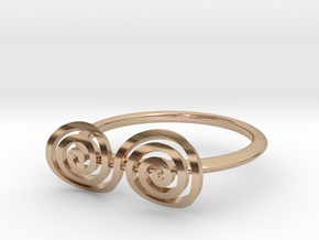Celtic "life and death" turned spiral ring in 14k Rose Gold Plated Brass