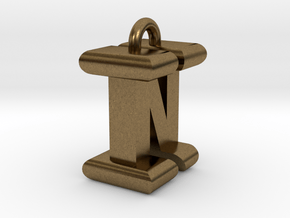 3D-Initial-IN in Natural Bronze