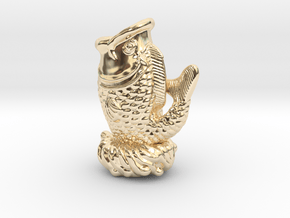 3Dfishstatue in 14k Gold Plated Brass