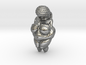 Paleolithic stone age Mother Goddess idol pendant in Natural Silver