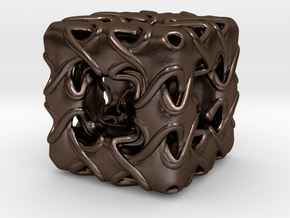 C-fun menger  cube in Polished Bronze Steel