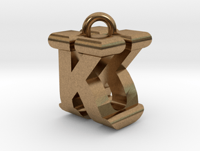 3D-Initial-KU in Natural Brass