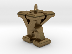 3D-Initial-KY in Natural Bronze