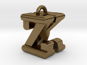 3D-Initial-KZ in Natural Bronze