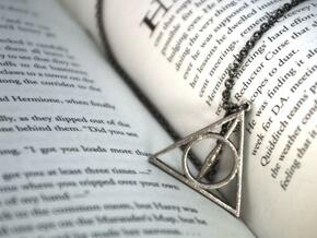 Deathly Hallows Necklace - Medium in Polished Bronzed Silver Steel