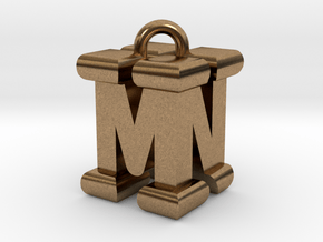 3D-Initial-MN in Natural Brass