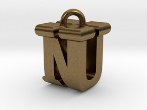 3D-Initial-NU in Natural Bronze
