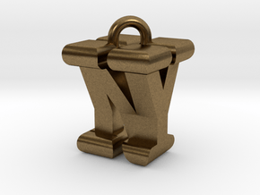3D-Initial-NY in Natural Bronze