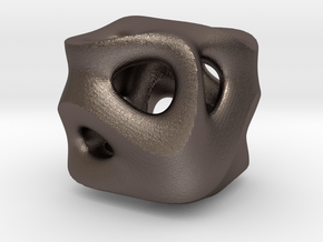 C-Ground Cube in Polished Bronzed Silver Steel