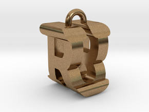3D-Initial-RU in Natural Brass