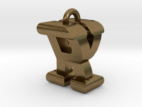 3D-Initial-RY in Natural Bronze