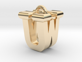 3D-Initial-UW in 14k Gold Plated Brass