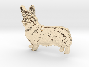 Cordial Corgi in 14k Gold Plated Brass
