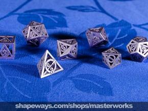 Deathly Hallows Dice Set in Polished Bronzed Silver Steel
