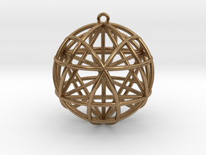 Star Tetrasphere w/nested Star Tetrahedron 1.7" in Natural Brass