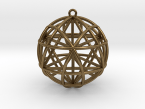 Star Tetrasphere w/nested Star Tetrahedron 1.7" in Natural Bronze