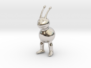 Pookie (hollow) in Rhodium Plated Brass