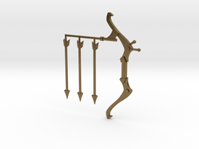 Ninja Bow & 3 Arrows in Natural Bronze