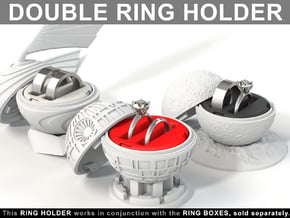 DOUBLE RING HOLDER (REGULAR) To (*) ALL RING BOXES in Red Processed Versatile Plastic