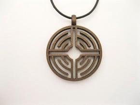 Labyrinth Pendant in Natural Bronze