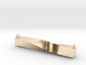 Twisted Bar Pendant in 14k Gold Plated Brass