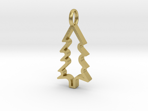 Christmas Tree - Pendant in Natural Brass