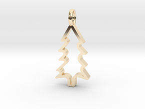 Christmas Tree - Pendant in 14k Gold Plated Brass
