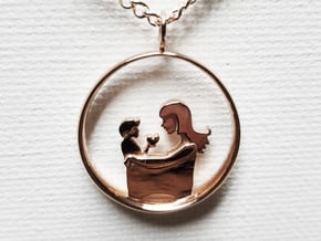 Mother & Son Pendant 3 -Motherhood Collection in 14k Rose Gold Plated Brass