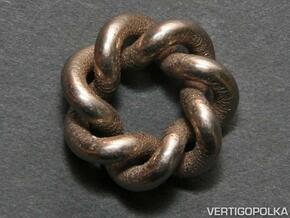 Septafoil Knot 1inch in Polished Bronzed Silver Steel