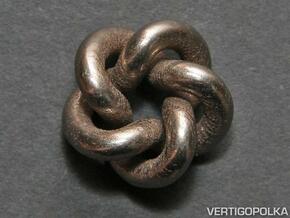 Cinquefoil Knot 1inch in Polished Bronzed Silver Steel