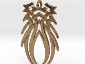 Tribal Pendant "Skyrim" in Polished Bronze Steel