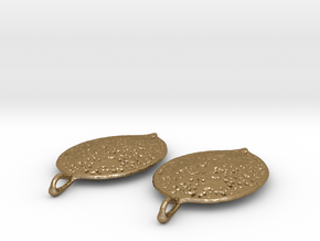 Leaf Earring Pair in Polished Gold Steel
