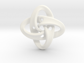 Sphere Eversion (small version) Earring in White Premium Versatile Plastic