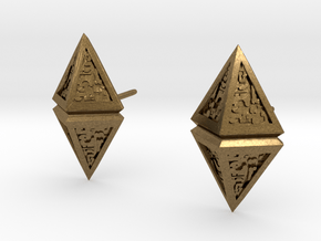 Hedron Studs  in Natural Bronze