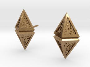 Hedron Studs  in Natural Brass