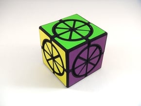 Circle X 2x2x2 Cube in White Natural Versatile Plastic