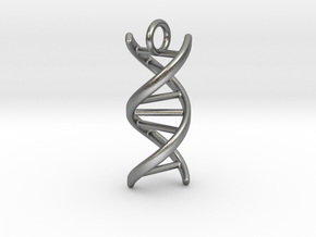 DNA (customizable: size, pendant, text) in Natural Silver