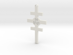 Celtic Cross of Damcar in White Natural Versatile Plastic