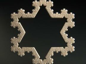 Koch Snowflake Ornament (4th Iteration) in Polished Bronzed Silver Steel