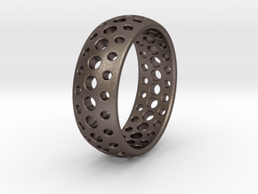 Ring  in Polished Bronzed Silver Steel