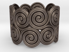 The celtic water-spiral endless ring in Polished Bronzed Silver Steel