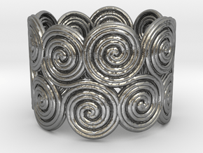 The celtic water-spiral endless ring in Natural Silver